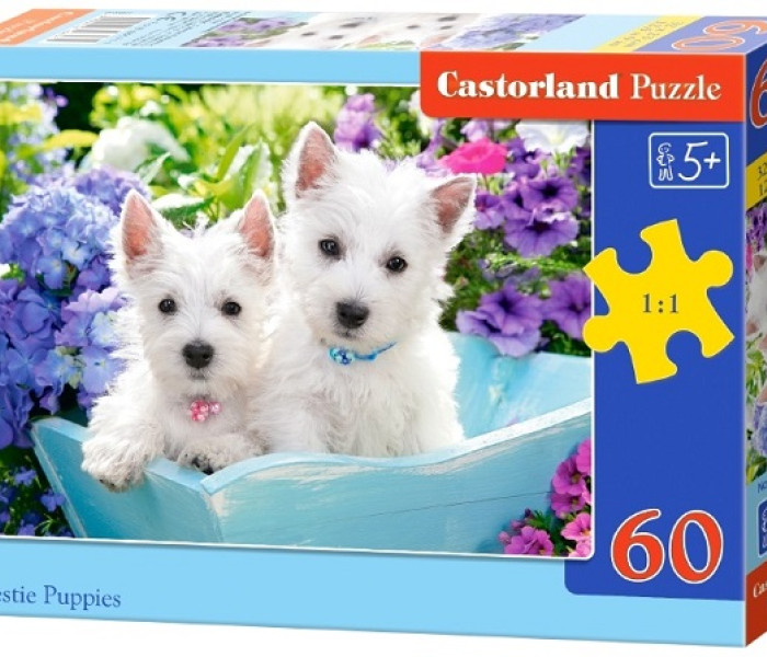 Puzzle - Castorland - Fehér kiskutyák