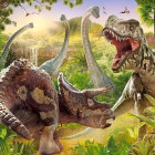 Puzzle - Castorland - Dinoszauruszok harca