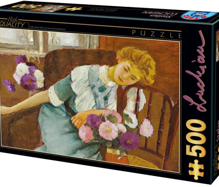 Puzzle - D-toys - Puzzle Lorica krizantém csokorral