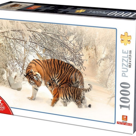 Puzzle Tigrisek a hóban