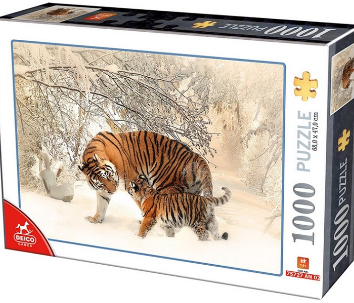Puzzle - D-toys - Puzzle Tigrisek a hóban
