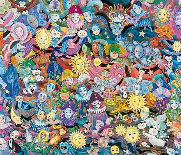 Puzzle - Heye - Maszkok - Triangular Puzzle