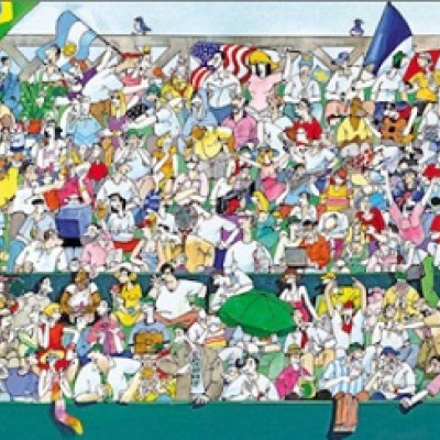 Sport rajongók - Panoramatikus Puzzle