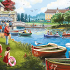 Puzzle - Falcon - Tó csónakokkal