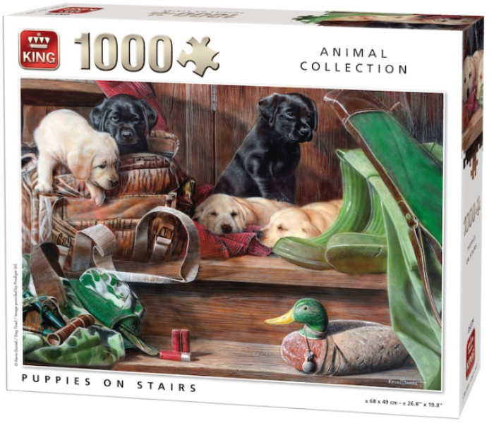 Puzzle - King - Kiskutyák a lépcsőn