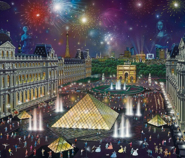 Puzzle - Schmidt - Tűzijáték a Louvre felett