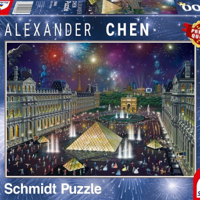 Tűzijáték a Louvre felett