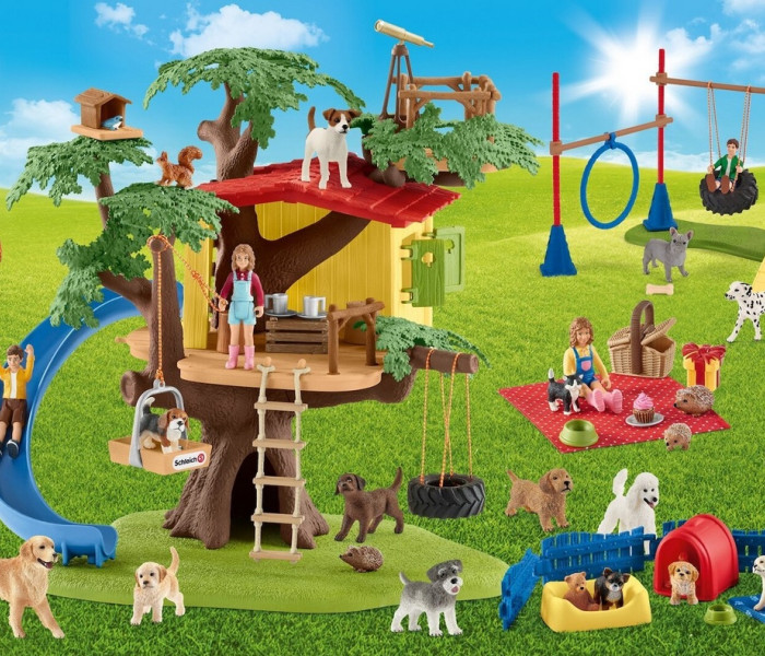 Puzzle - Schmidt - Boldog kutyák + Schleich figura