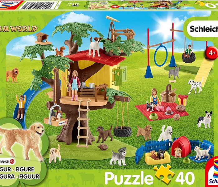 Puzzle - Schmidt - Boldog kutyák + Schleich figura