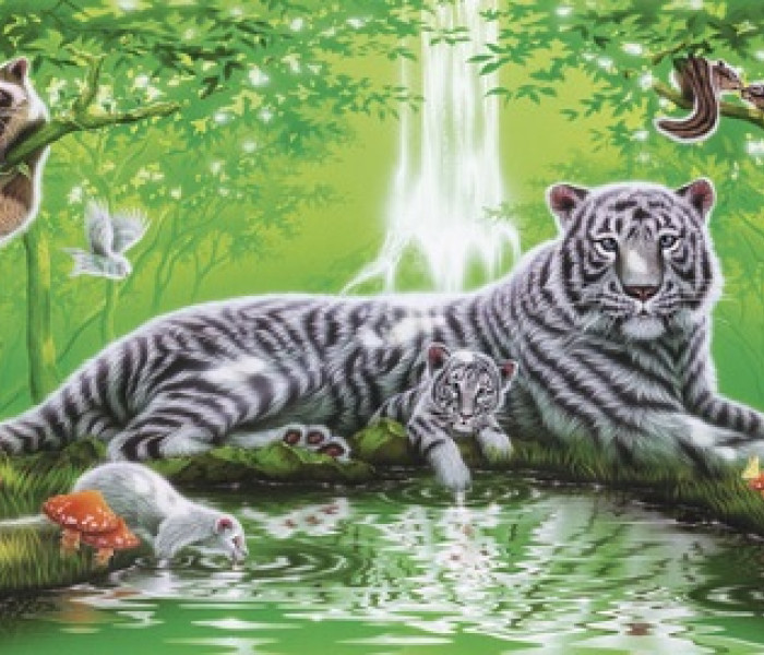 Puzzle -  - A vízesésnél - Panoramatikus Puzzle