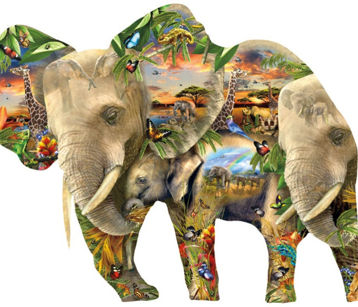 Puzzle - Sunsout - Elefántok