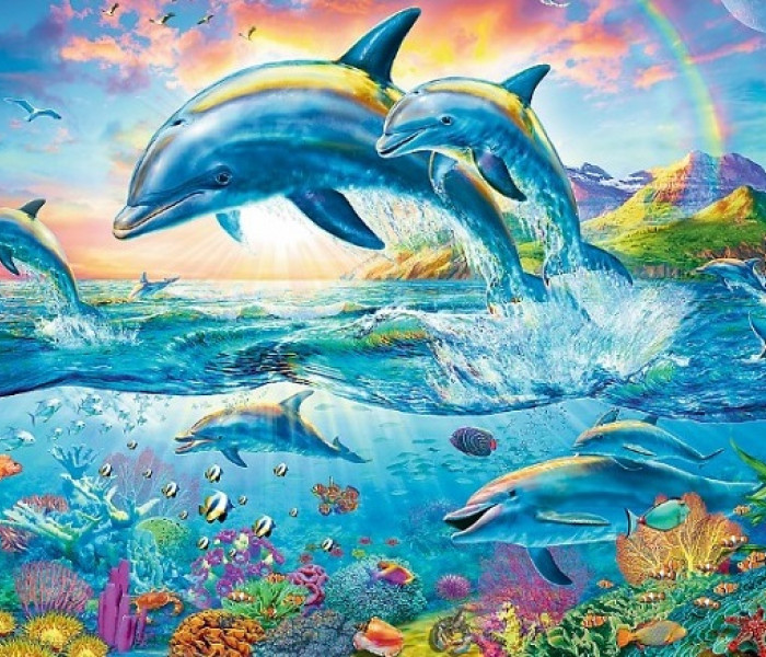 Puzzle - Trefl - Delfin család