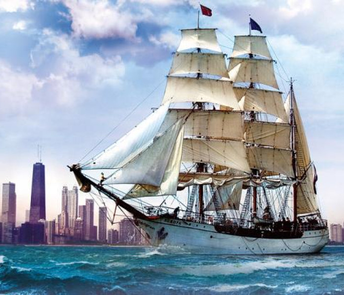 Puzzle - Trefl - Vitorláshajó Chicagóban